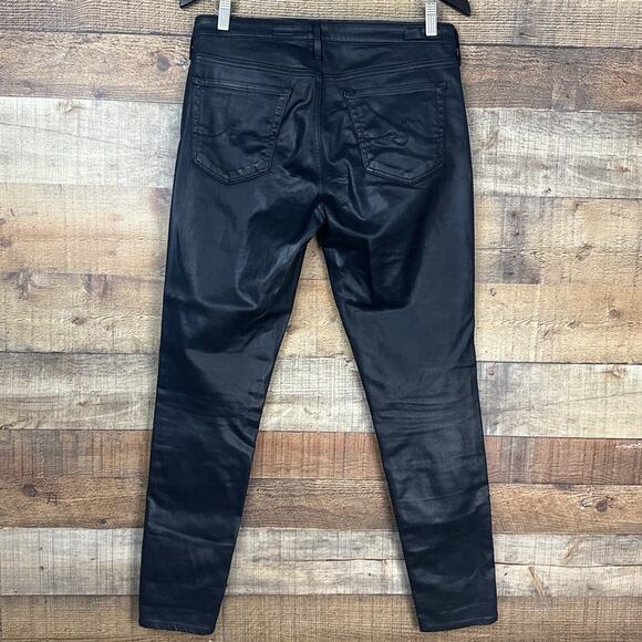 Adriano Goldschmied The Legging Ankle Super Skinny Leatherette Jeans Black SZ 30 - Picture 5 of 10